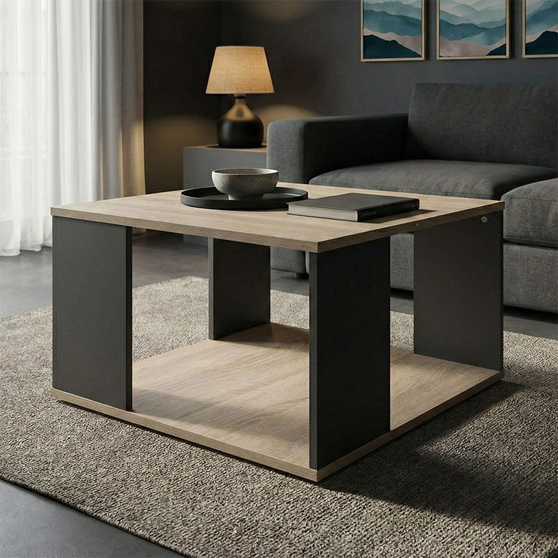 Τραπέζι Σαλονιού Zelegan Sonoma-Ανθρακί 60x60x39