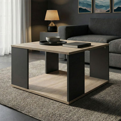 Τραπέζι Σαλονιού Zelegan Sonoma-Ανθρακί 60x60x39