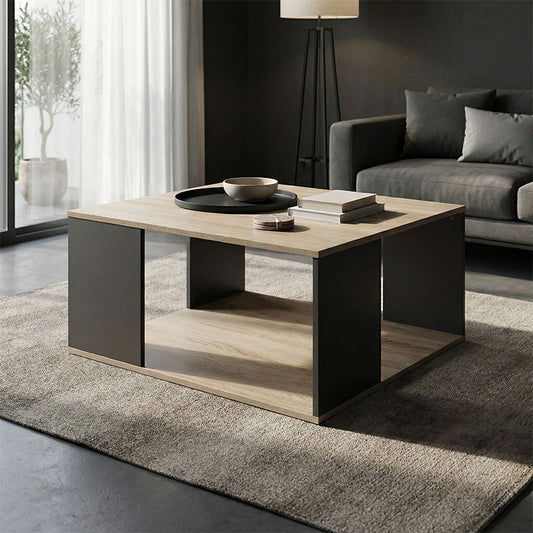 Τραπέζι Σαλονιού Zelegan Sonoma-Ανθρακί 90x90x44.5