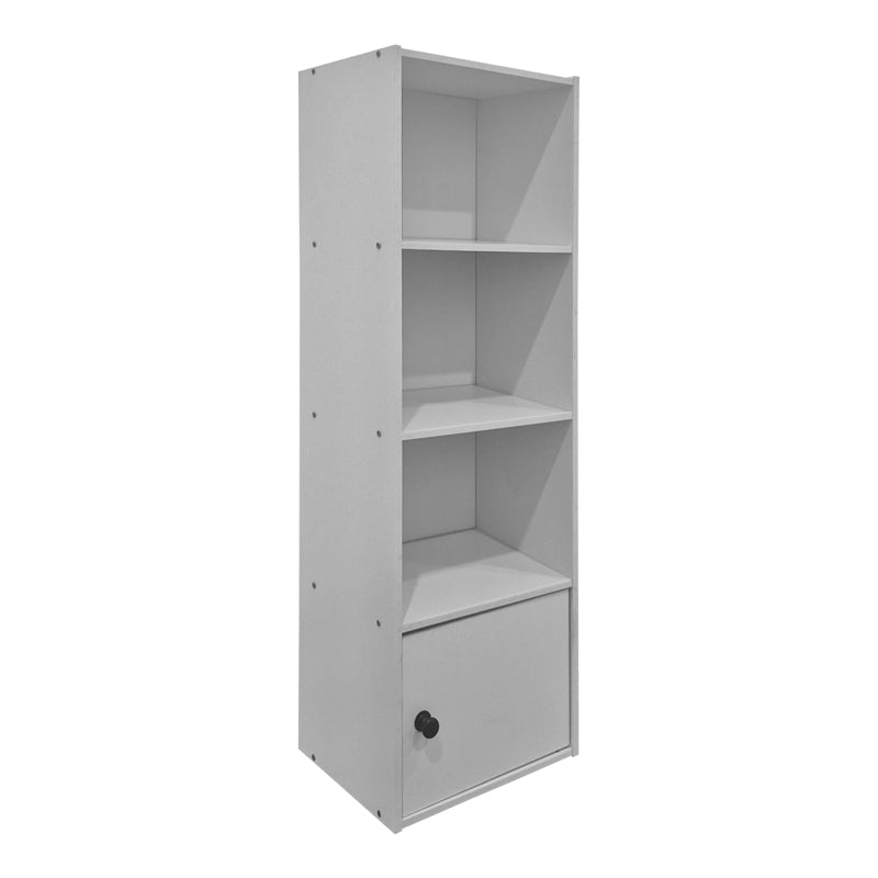 Βιβλιοθήκη-Στήλη Lenobia με Ντουλάπι Λευκό 30.5x24x95