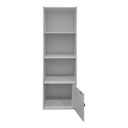 Βιβλιοθήκη-Στήλη Lenobia με Ντουλάπι Λευκό 30.5x24x95