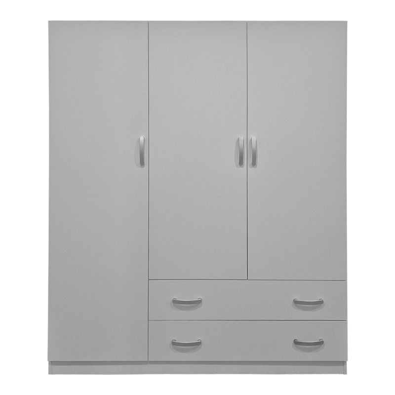 Ντουλάπα Τρίφυλλη με 2 Συρτάρια Alvia Λευκή 150x51x180
