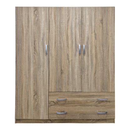 Ντουλάπα Τρίφυλλη με 2 Συρτάρια Alvia Sonoma 150x51x180