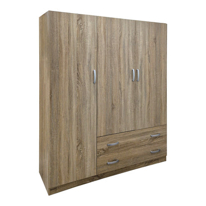 Ντουλάπα Τρίφυλλη με 2 Συρτάρια Alvia Sonoma 150x51x180