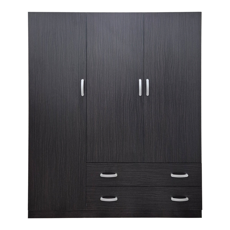 Ντουλάπα Τρίφυλλη με 2 Συρτάρια Alvia Wenge 150x51x180