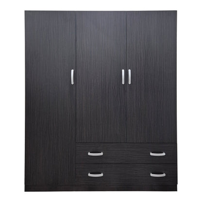 Ντουλάπα Τρίφυλλη με 2 Συρτάρια Alvia Wenge 150x51x180