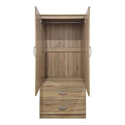 Ντουλάπα Δίφυλλη με 2 Συρτάρια Alvia Sonoma 80x51.5x180