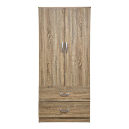 Ντουλάπα Δίφυλλη με 2 Συρτάρια Alvia Sonoma 80x51.5x180