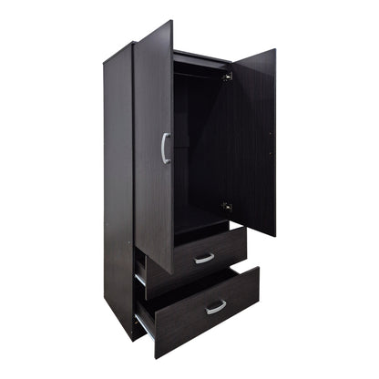 Ντουλάπα Δίφυλλη με 2 Συρτάρια Alvia Wenge 80x51.5x180