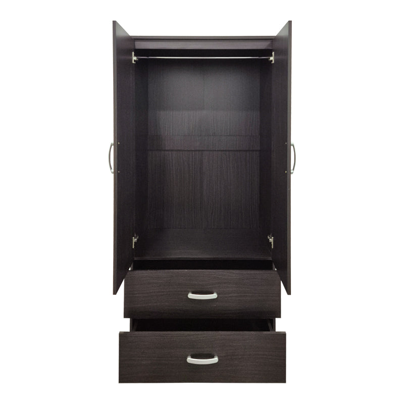Ντουλάπα Δίφυλλη με 2 Συρτάρια Alvia Wenge 80x51.5x180