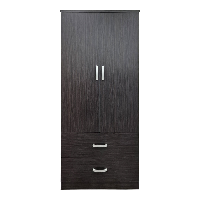 Ντουλάπα Δίφυλλη με 2 Συρτάρια Alvia Wenge 80x51.5x180