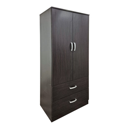Ντουλάπα Δίφυλλη με 2 Συρτάρια Alvia Wenge 80x51.5x180
