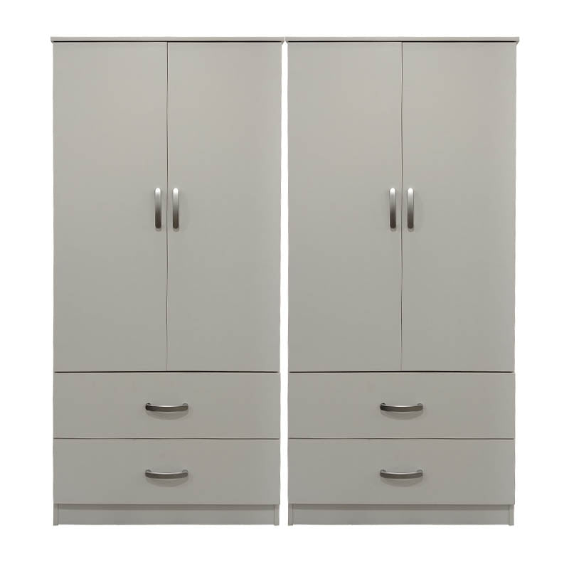 Ντουλάπα Τετράφυλλη με Συρτάρια Lego Λευκή 160x42x180