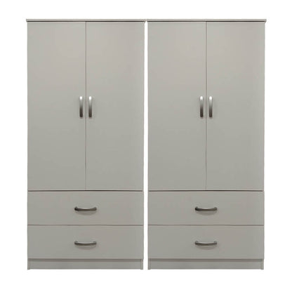 Ντουλάπα Τετράφυλλη με Συρτάρια Lego Λευκή 160x42x180