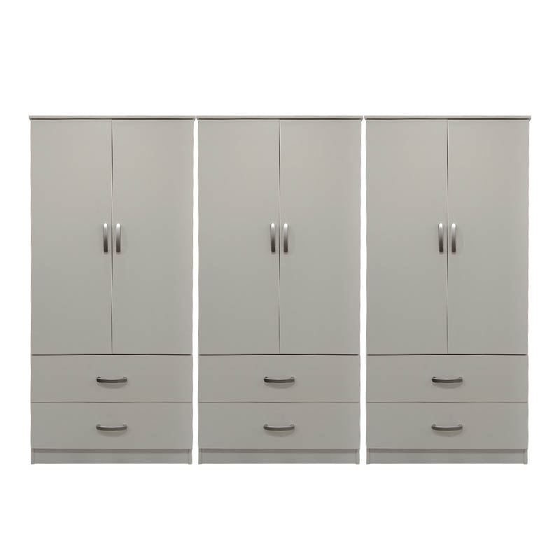 Ντουλάπα Εξάφυλλη με Συρτάρια Lego Λευκή 240x42x180