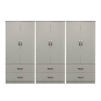 Ντουλάπα Εξάφυλλη με Συρτάρια Lego Λευκή 240x42x180