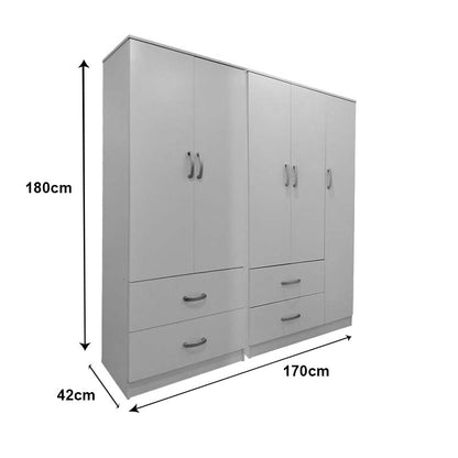 Ντουλάπα Πεντάφυλλη Lego Λευκή 170x42x180