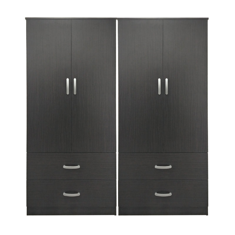 Ντουλάπα Τετράφυλλη με Συρτάρια Lego Wenge 160x42x180