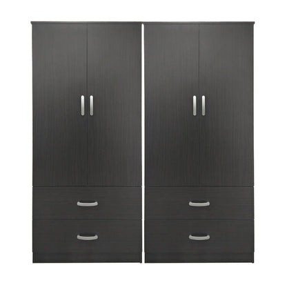 Ντουλάπα Τετράφυλλη με Συρτάρια Lego Wenge 160x42x180