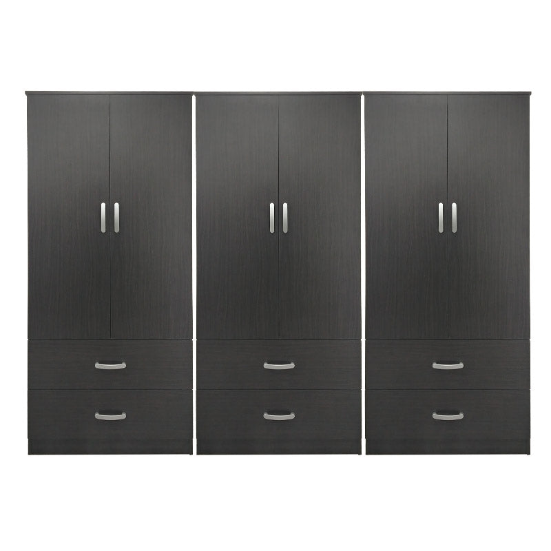 Ντουλάπα Εξάφυλλη με Συρτάρια Lego Wenge 240x42x180