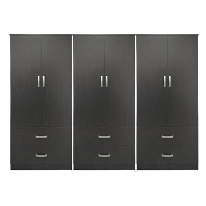 Ντουλάπα Εξάφυλλη με Συρτάρια Lego Wenge 240x42x180