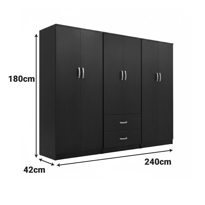 Ντουλάπα Εξάφυλλη Lego Ι Wenge 240x42x180