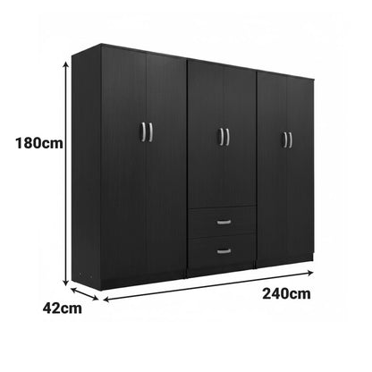 Ντουλάπα Εξάφυλλη Lego Ι Wenge 240x42x180