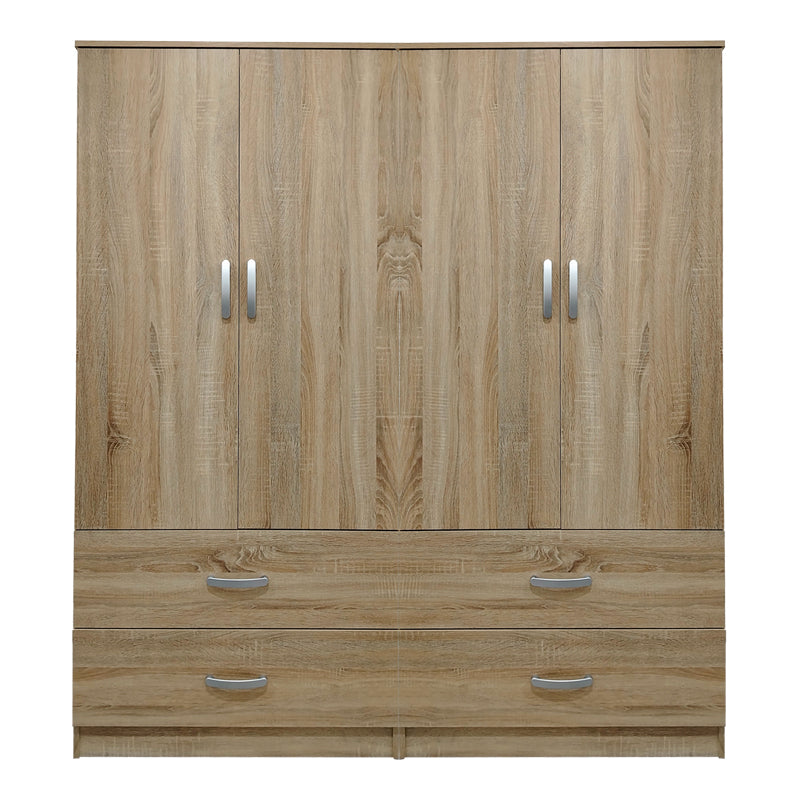 Ντουλάπα Τετράφυλλη με Συρτάρια Lego Sonoma 160x42x180