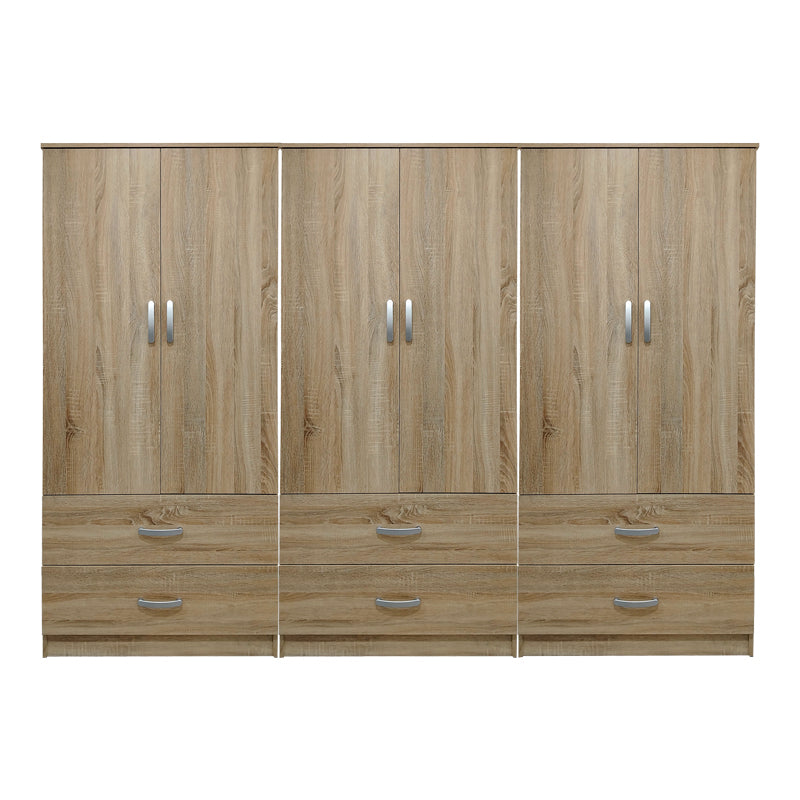 Ντουλάπα Εξάφυλλη με Συρτάρια Lego Sonoma 240x42x180