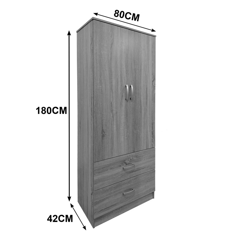 Ντουλάπα Εξάφυλλη με Συρτάρια Lego Sonoma 240x42x180