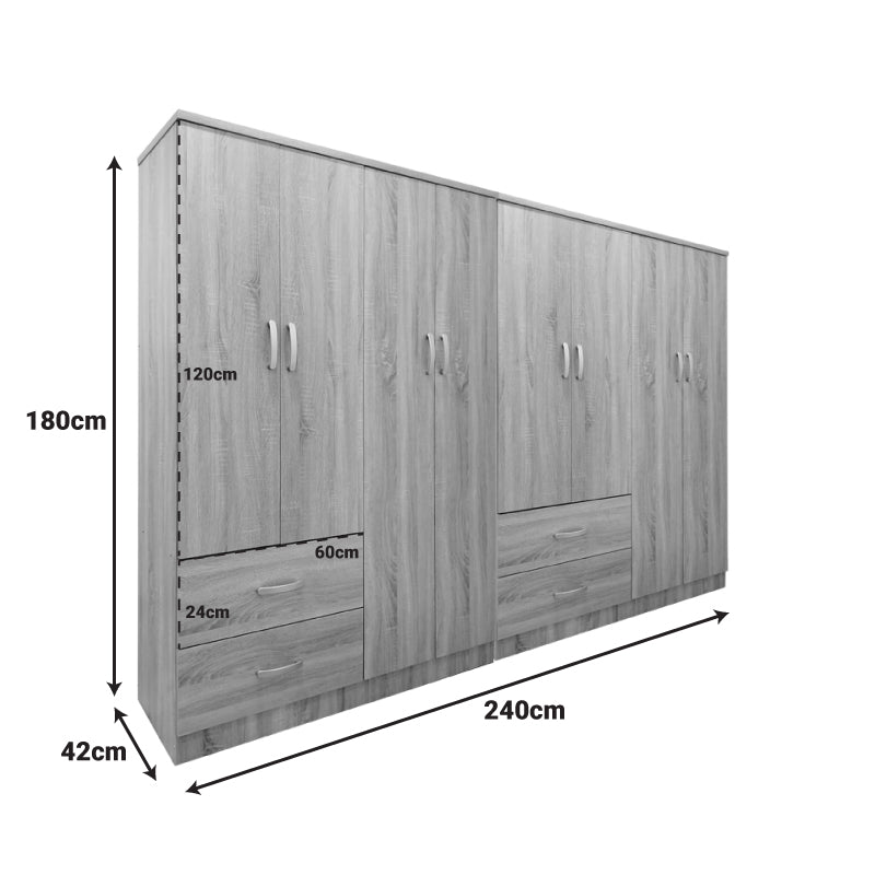 Ντουλάπα Οχτάφυλλη Lego Sonoma 241x42x181