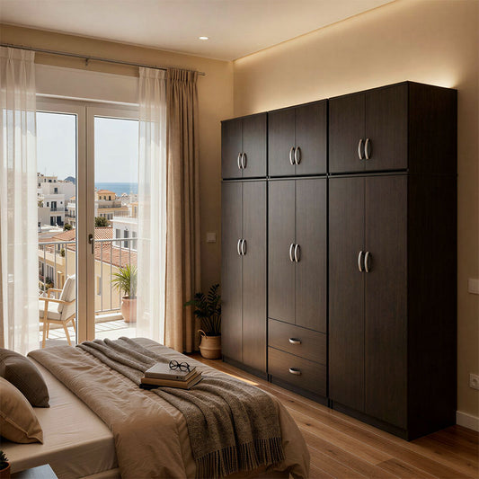Ντουλάπα Εξάφυλλη με Πατάρι Athos Wenge 240x42x240