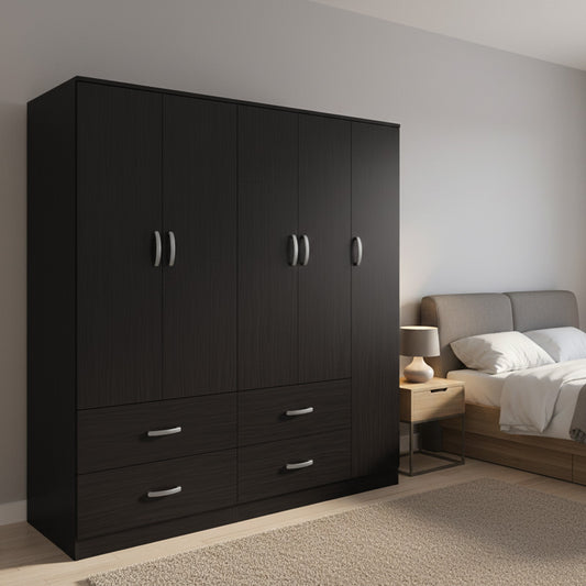 Ντουλάπα Πεντάφυλλη με Πατάρι Athos Wenge 170x42x240