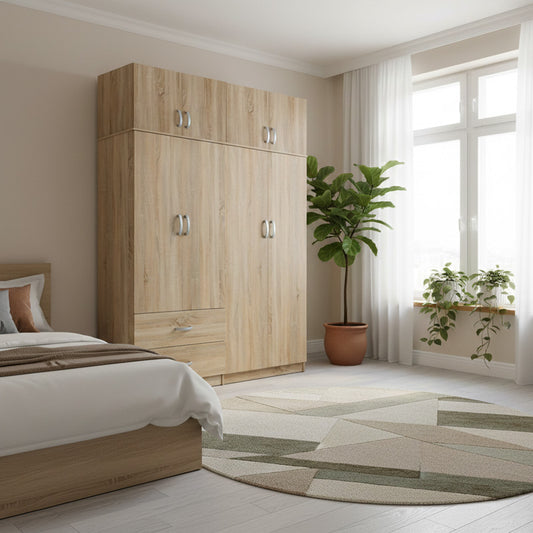 Ντουλάπα Τετράφυλλη με Πατάρι Athos Sonoma 160x42x240