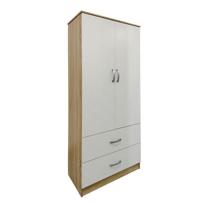 Ντουλάπα Εξάφυλλη με Πατάρι Athos I Sonoma-Λευκή 240x42x240