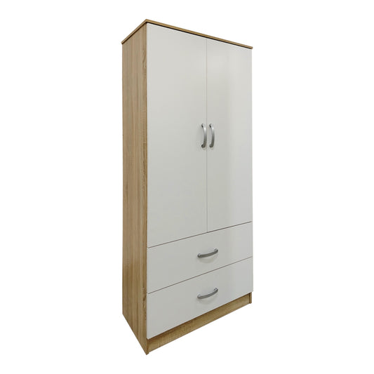 Ντουλάπα Εξάφυλλη με Πατάρι Athos I Sonoma-Λευκή 240x42x240