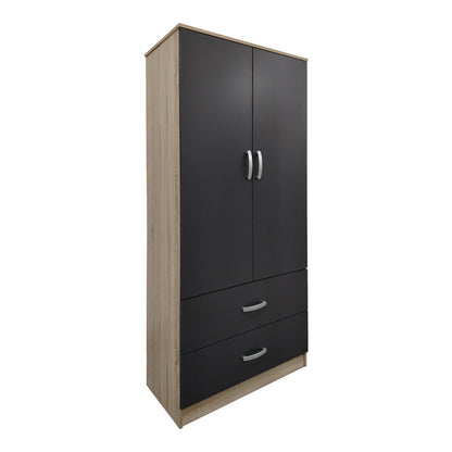 Ντουλάπα Εξάφυλλη με Πατάρι Athos I Sonoma-Ανθρακί 240x42x240