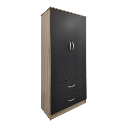 Ντουλάπα Εξάφυλλη με Πατάρι Athos I Sonoma-Ανθρακί 240x42x240