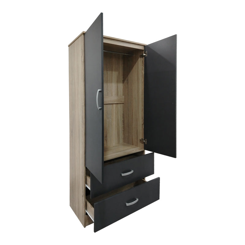 Ντουλάπα Εξάφυλλη με Πατάρι Athos I Sonoma-Ανθρακί 240x42x240