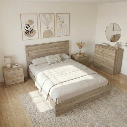 Σετ Κρεβατοκάμαρας Athos Sonoma με Κρεβάτι 140x200εκ Σετ 4 Τεμ.