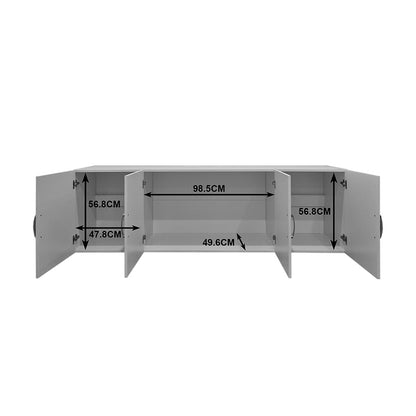 Ντουλάπα Τετράφυλλη και Πατάρι Alvia Λευκό 200x51x240