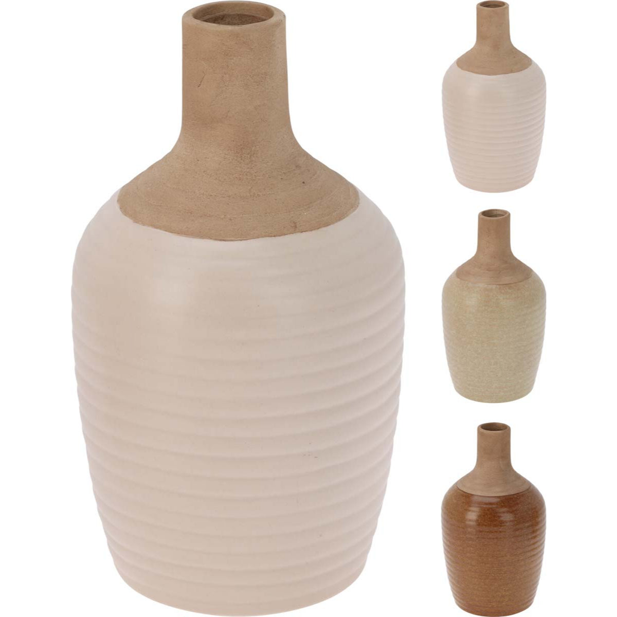 Βάζο Μπουκάλι Πορσελάνη 10x10x18 3 Σχδ