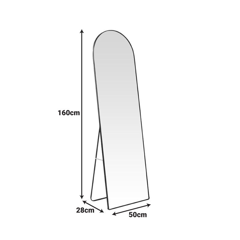 Καθρέπτης Plaza I Αλουμίνιο σε Μαύρη Απόχρωση 50x28x160