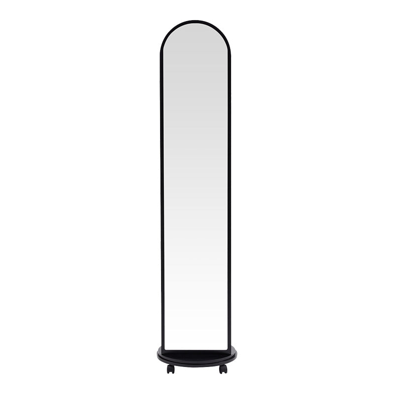 Καθρέπτης Τροχήλατος Espero MDF με Ράφια σε Μαύρη Απόχρωση Φ34x170