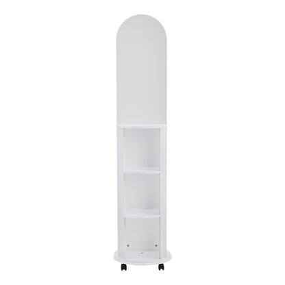 Καθρέπτης Τροχήλατος Espero MDF με Ράφια σε Λευκή Απόχρωση Φ34x170