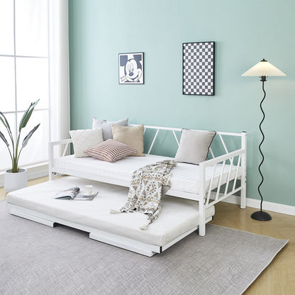 Κρεβάτι-Καναπές Remmie Μέταλλο Λευκό 90x190εκ