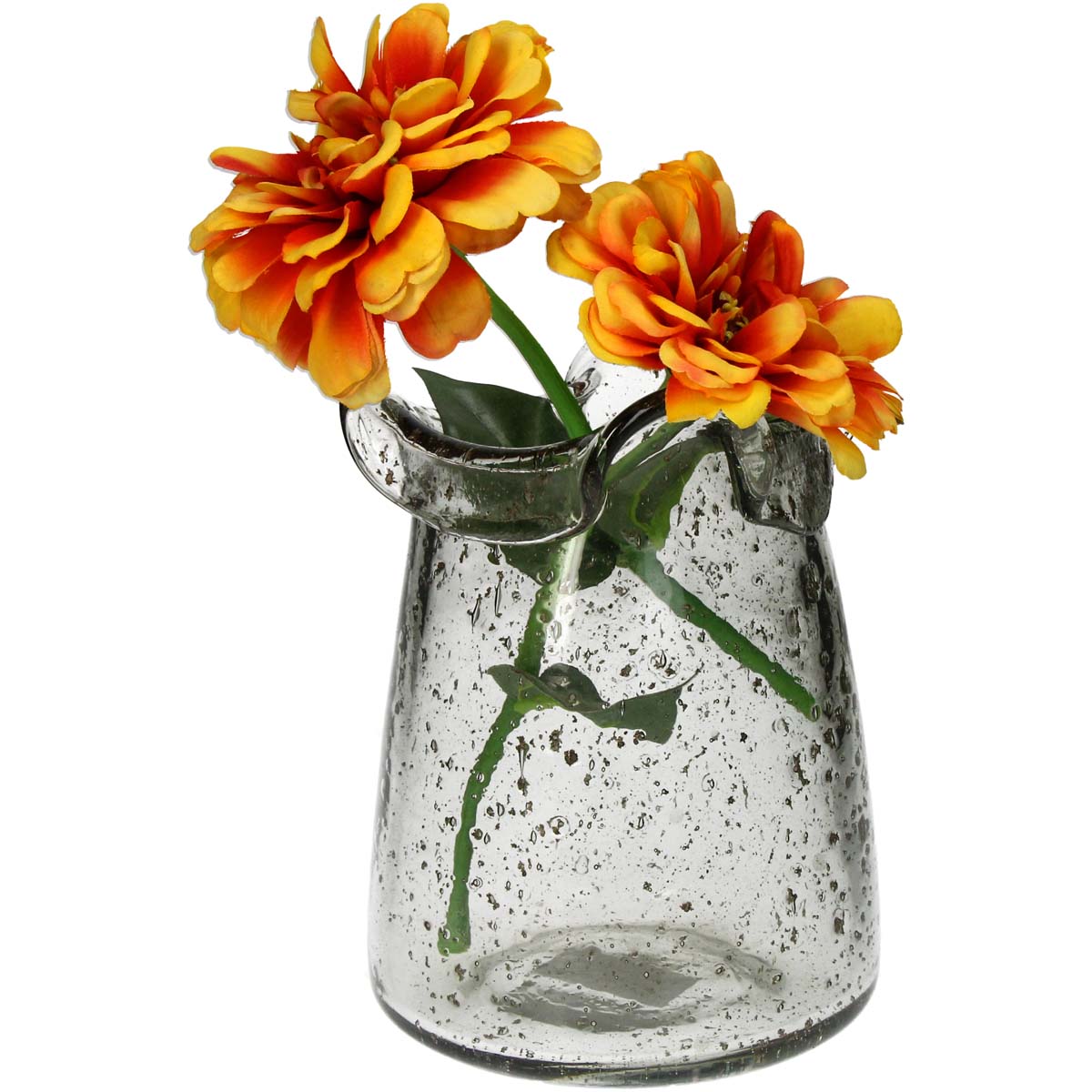 Βάζο Γυάλινο Αντικέ Διάφανο 13x13x17