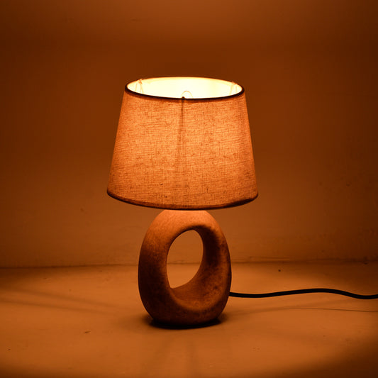 Επιτραπέζιο Φωτιστικό Collie Ε14 Κεραμικό σε Γκρι Antique-Μπεζ Απόχρωση Φ18x29