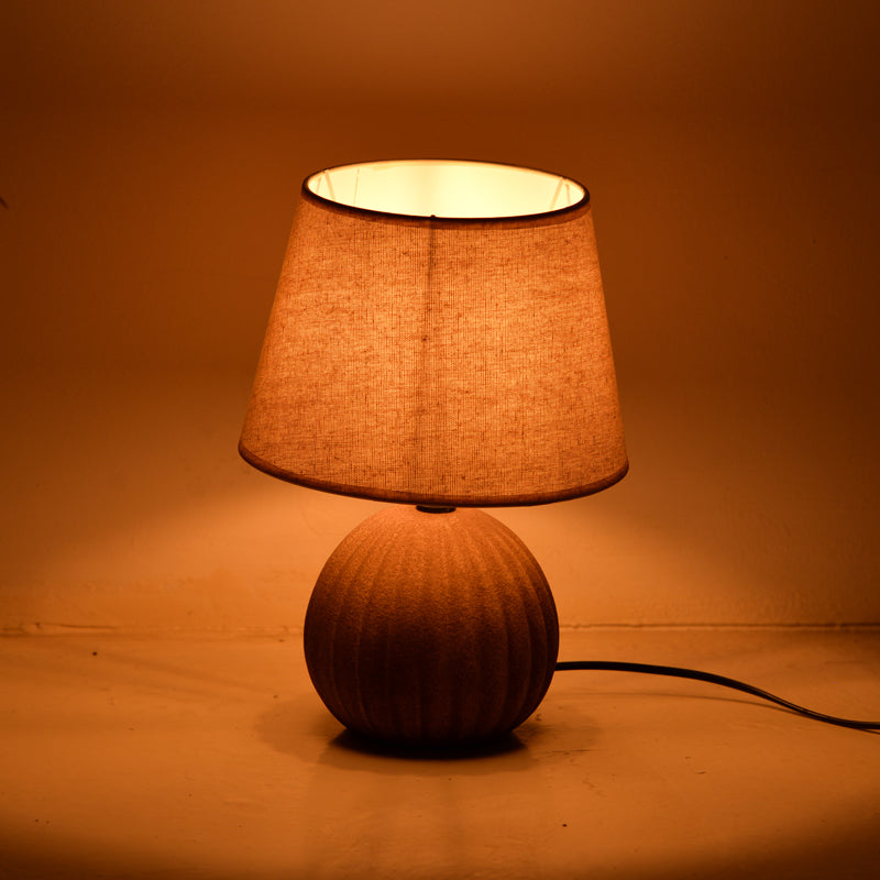 Επιτραπέζιο Φωτιστικό Melanie Ε14 Κεραμικό σε Γκρι Antique-Μπεζ Απόχρωση Φ22x30