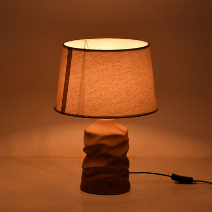 Επιτραπέζιο Φωτιστικό Wabbi Ε27 Κεραμικό σε Γκρι Antique-Μπεζ Απόχρωση Φ28x41